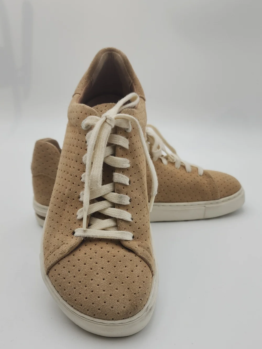 Birkenstock Women's Suede bend low Sneaker in Tan with White Laces Size 7